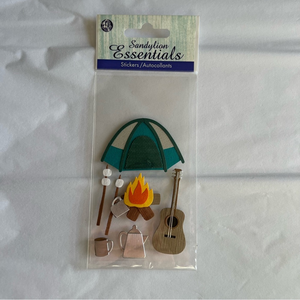 VTG NWT Sandylion Essentials Dimensional Camping Sticker Set